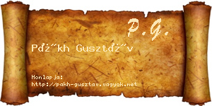 Pákh Gusztáv névjegykártya
