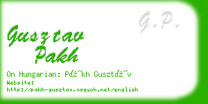 gusztav pakh business card